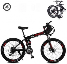 RDJM vélo RDJM VTT Electrique, Vélos électriques pliants for Les Adultes 26 avec 36V Amovible de Grande capacité 8Ah Lithium-ION Montagne E-Bike 21 Vitesse légère vélo Unisexe (Color : Black)