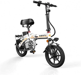 RDJM vélo RDJM Vtt electrique Vélos électriques rapides for adultes 14 pouces Roues en alliage d'aluminium Cadre portable pliant vélo électrique avec amovible 48V Lithium-ion rechargeable puissant moteur Brushl
