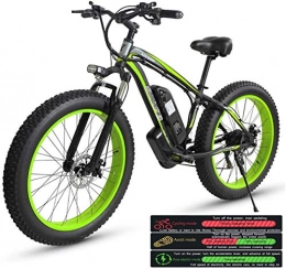 RDJM vélo RDJM VTT Electrique Électrique for VTT Adultes, Trois vélos électriques de Travail Modes, 26" Fat Tire VTT 21 Speed ​​Gear Commute / Offroad Vélo électrique for Hommes Femmes (Color : Green)