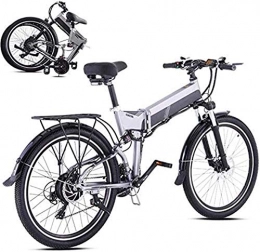 RDJM vélo RDJM VTT Electrique, Électrique VTT avec 500W brushless, 48V12.8AH Batterie au Lithium et 26inch Fat Tire (Color : Grey)