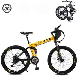 RDJM vélo RDJM Vélo Électrique en Montagne Vélos électriques pliants for Les Adultes 26 avec 36V Amovible de Grande capacité 8Ah Lithium-ION Montagne E-Bike 21 Vitesse légère vélo Unisexe (Color : Yellow)