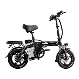 REWD Vélos électriques REWD Vlos Portable Pliable Amovible Lithium 48V 400W Adultes Double Shock Absorber Bikes avec 14 Pouces pneus de Frein Disque et Suspension Pleine Fourche