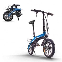 RICH BIT vélo RICH BIT 14" Vélo Pliant électrique pour Adulte RT-618, Batterie Lithium-ION 250W 36V * 10, 2Ah, vélo électrique de Ville Pliable (Bleu)