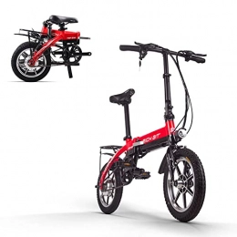 RICH BIT vélo RICH BIT 14" Vélo Pliant électrique pour Adulte RT-618, Batterie Lithium-ION 250W 36V * 10, 2Ah, vélo électrique de Ville Pliable (Rouge)