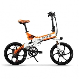 RICH BIT vélo RICH BIT RT-730 Vélo électrique Pliant pour Adultes 20 Pouces 250W Assistance à la pédale E-Bike avec Batterie 48V / 7.8Ah (Orange)