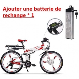 RICH BIT vélo RICH BIT RT 860 e-Bike Electrique Adulte Batterie li-ION 36v*12.8AH vlo de Montagne Pas 250w Moteur LCD Smart E-Bike 26 Pouces Pliant Bike (RougeDeux Batterie)