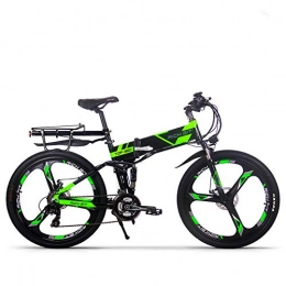 RICH BIT Vélos électriques RICH BIT TOP-860 vélo Pliant électrique 26 Pouces 36V 12.8Ah vélo de Ville à Suspension complète Pliable Montagne Ebike VTT vélo Hommes Femmes (Vert)