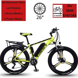 Rindasr vélo Rindasr 26 Pouces Vlos lectriques for Adultes, Cadre en Aluminium lectrique de vlo de Montagne, 36V 350W 8-13Ah Amovible au Lithium-ION, avec LEC cran vlo lectrique