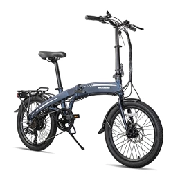 ROCKSHARK vélo ROCKSHARK Vélo électrique pliable pour adulte 20 pouces Pedelec Vélo électrique pliable avec dérailleur Shimano 7 vitesses 250 W Moteur Batterie amovible 25 km / h
