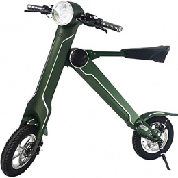 RXRENXIA Vélos électriques RXRENXIA Pliant Vélo Électrique, Adulte Mini Folding Voiture Électrique Vélo en Alliage D'aluminium Cadre Portable Vélo Pliant Batterie Extérieure Voyage Moto Vélos, Vert