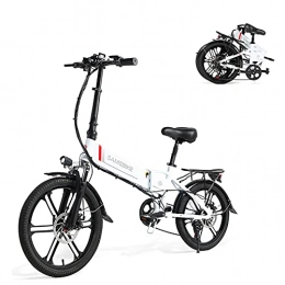 Samebike vélo SAMEBIKE 20LVXD30-II Version de Mise à Niveau 48V 10.4AH vélo électrique Pliant 20 Pouces vélo de Banlieue électrique pour Adulte (Blanc)