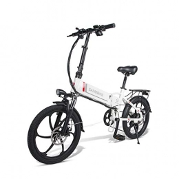 Samebike vélo SAMEBIKE vélo électrique 48V 10.4AH Batterie au Lithium avec télécommande vélo électrique 20LVXD30 Pliant pour Adultes (Blanche)