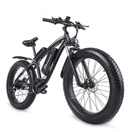 Shengmilo Vélos électriques Sheng milo-MX02S 26 Pouces Fat Tire Vélo électrique 48V Puissant Moteur Neige Mountain Vélo électrique avec Shimano 21 Speed Pedal Assist Lithium Batterie Frein à Disque hydraulique (Noir)