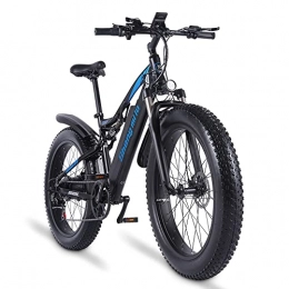 Shengmilo vélo Shengmilo -MX03 Vélo électrique Full Suspension Snow Mountain Bike 26" 4.0 Fat Tire E-Bike 48 V 17 Ah Batterie au lithium Shimano 7 vitesses