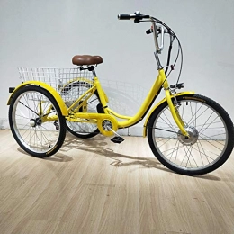 AI CHEN Vélos électriques Tricycle électrique Adulte à Trois Roues vélo Vieux vélos au Lithium pour Les Parents 48V12AH 3 Roues Tricycle électrique avec Panier de légumes arrière, Excursions Shopping High Carbon Steel