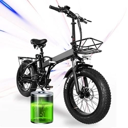 TODIMART Vélos électriques Velo Electrique Pliable Gros Pneu 20"* 4" Fat Bike Electrique GW20, Batterie 48V / 15Ah, Vélo de Montagne de Ville Longue Autonomie 40-80km, Velo Electrique Homme Femme