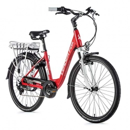 Leaderfox vélo Velo Electrique-VAE City Leader Fox 26'' Latona 2020-2021 Mixte Rouge 7v Moteur Roue AR bafang 36v 45nm Batterie 13ah (18'' - h46cm - Taille m - pour Adulte de 168cm à 178cm)