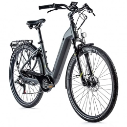 Leaderfox vélo Velo electrique-vae city leader fox 28'' nara 2021 mixte moteur roue ar bafang 250w 36v batterie 14a gris mat-vert 7v (18'' - h46cm - taille m - pour adulte de 168cm 178cm)