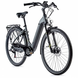 Leaderfox vélo Velo Electrique-VAE City Leader Fox 28'' Nara 2021 Mixte Moteur Roue AR bafang 250w 36v Batterie 14a Gris Mat-Vert 7v (18'' - h46cm - Taille m - pour Adulte de 168cm à 178cm)
