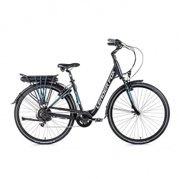 Leaderfox vélo Velo electrique-vae city leader fox 28'' park 2020-2021 mixte moteur roue ar bafang 250w 36v batterie 13a noir mat-bleu 7v (18'' - h46cm - taille m - pour adulte de 168cm 178cm)