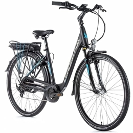Leaderfox vélo Velo Electrique-VAE City Leader Fox 28'' Park 2020-2021 Mixte Noir Mat-Bleu 7v Moteur Roue AR bafang 36v 45nm Batterie 13ah (16, 5'' - h43cm - Taille s - pour Adulte de 158cm à 168cm)