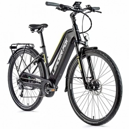 Leaderfox vélo Velo electrique-vae city leader fox 28'' sandy 2021 femme noir mat-jaune 7v moteur roue ar bafang 36v 45nm batterie 15ah (18'' - h46cm - taille m - pour adulte de 168cm 178cm)