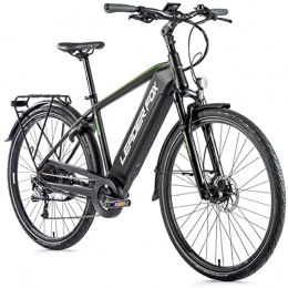 Leaderfox vélo Velo electrique-vae city leader fox 28'' sandy 2021 homme moteur roue ar bafang 36v 250w 15ah alu noir mat-vert 7v (17, 5'' - h45cm - taille m - pour adulte de 168cm 178cm)