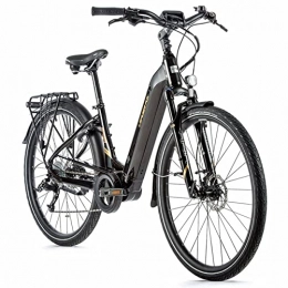 Leaderfox vélo Velo Electrique-VAE VTC Leader Fox 28'' Saga 2021 Mixte Moteur Central bafang m300 36v 250w 80nm Batterie 14a Noir - Or 9v sunrace (18'' - h46cm - Taille m - pour Adulte de 168cm à 178cm)