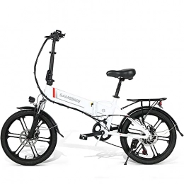 Samebike vélo Version améliorée du vélo Pliant électrique 20LVXD30-II Lingying de 20 Pouces 48V10.4AH350W7S Roue en Alliage de magnésium Smart 5 Vitesses LCD + Support USB (Blanche)