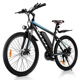 Vivi vélo VIVI 26"VTT électrique 250W 36V 10.4Ah Batterie Amovible vélo de Banlieue 25MPH 21 Vitesses Engrenages Adulte e-Bike (Bleu)