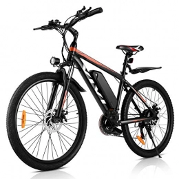 Vivi vélo VIVI 26"VTT électrique 250W 36V 10.4Ah Batterie Amovible vélo de Banlieue 25MPH 21 Vitesses Engrenages Adulte e-Bike (Orange)