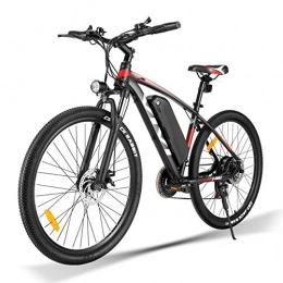 Vivi vélo VIVI 27.5" 350W 36V 10.4Ah Vélo de Montagne électrique Vélo de Transport à Batterie Amovible 25MPH 21 Vitesses E-Bike Adulte(Rouge)