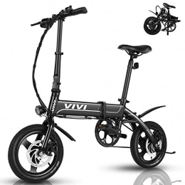 Vivi vélo VIVI Velo Electrique Pliant, 350W Ebike, 14 Pouces Vélo électrique Adultes Vélo Femmes, Batterie 36V 7.8Ah, Shimano 7 Vitesses Vélo électrique pour Déplacements Urbains. (Noir-14 Pouces)