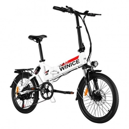 Vivi vélo Vivi Vélo électrique Pliant, vélo de Ville électrique 20"pour Adulte avec Moteur 250W, Batterie au Lithium Amovible 36V 8AH, Double Frein à Disque, 7 Vitesses Ebike, Vitesse maximale 25 km / h (Blanc)