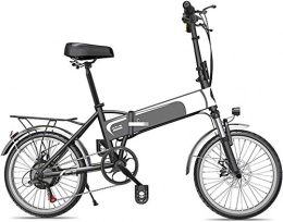 RDJM vélo Vtt electrique, 20" Vélos pliants Vélo électrique 350W électrique for adultes avec 48V 10.4Ah / 12.5Ah Batterie au lithium 7 vitesses Al alliage E-Bike for le navettage ou Travelling noir, roue à rayo