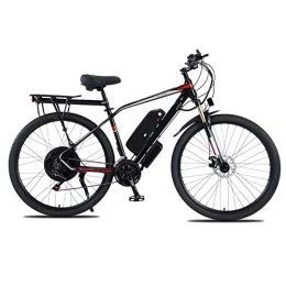 HLZHJXB vélo Vélo De Montagne Électrique, Cadre En Alliage D'aluminium 29"Vélo E-VTT Avec Batterie Lithium-Ion Amovible 48V 13A Pour Hommes, Vitesse De La Vitesse, Freins À Double Disque, Noir, 29 inch