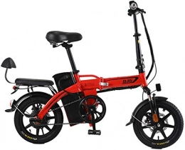 Fangfang vélo Vélo de montagne électrique, 14 pouces pliant vélo électrique 48V240w20ah électrique pur Endurance 70 km 80 km en alliage d'aluminium amortisseur Tubeless for emporter , Bicyclette ( Color : Red )