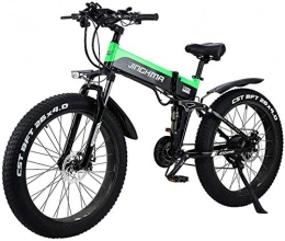 WJSWD vélo Vélo de neige électrique, Vélo de montagne électrique 26 "Vélo électrique pliant 48V 500W 12.8Ah Caché de la batterie avec écran LCD adaptée à 21 vitesses et trois modes de travail Croisière de plage