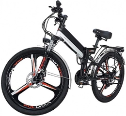 WJSWD vélo Vélo de neige électrique, Vélo de montagne électrique 300W Comfort électrique Bicyclettes hybrides Couchés / Vélos routiers, cadre en alliage d'aluminium léger, écran LCD, trois mode d'équitation, fre