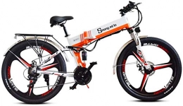 WJSWD vélo Vélo de neige électrique, Vélo électrique de montagne professionnelle, Suspension Vélo électrique 350W Ebike Régénération de l'alimentation 48V, siège réglable, vélo pliable portable, mode de croisièr