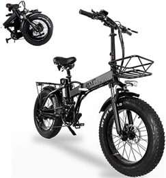 WJSWD vélo Vélo de neige électrique, Vélos électriques pliants pour adultes 20 en avec 48V Grande capacité amovible 15ah Lithium-ion Battery Mountain Vélo E-Vélo avec instrument électronique et bicyclette de pan