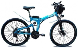 HCMNME Vélos électriques Vélo durable de haute qualité, Vélos électriques, vélos pliant en acier au carbone Frein à disque à vélo électrique avec batterie au lithium 10Ah 26 pouces 36V for adultes hommes-rouge Cadre en alliag