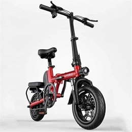 HCMNME Vélos électriques Vélo durable de haute qualité, Vélos électriques, vélos pliants Pliant Ebike 48V Lithium-ion Batterie 100 km avec support amovible Chargement de téléphone portable portable for adult-rouge Cadre en al