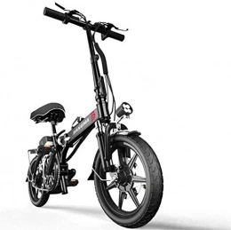 HCMNME Vélos électriques Vélo durable de haute qualité, Vélos électriques, vélos pliants pliant eBike avec la lumière à LED avant pliable en aluminium portable avec batterie lithium-ion 48V roues de 14 pouces for adulte Cadre