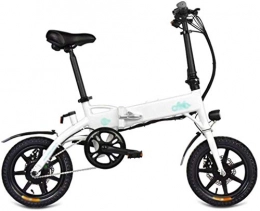 HCMNME Vélos électriques Vélo durable de haute qualité, Vélos électriques, vélos pliants pliant eBike avec écran LCD de pneu 14 pouces 250W 36V for adultes et adolescents Sports Voyage de vélo en plein air Traduting-blanc Cad