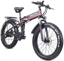 HCMNME vélo Vélo durable de haute qualité, Vélos électriques, vélos pliants pliant eBike Plein Suspension 1000W for le sport à vélo d'extérieur Mécanisme d'absorption d'amortisseur adultes et adolescents-rouge Ca