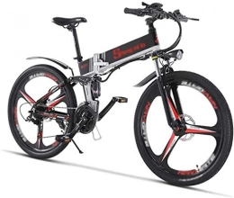 HCMNME Vélos électriques Vélo durable de haute qualité, Vélos électriques, vélos pliants pliant vélo électrique à double disque Smart vélo électrique 26 pouces 350W 21 Vitesse for adultes et adolescents Mécanisme d'absorption