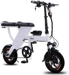 HCMNME vélo Vélo durable de haute qualité, Vélos électriques, vélos pliants vélo pliant avec 48V 25Ah Batterie de lithium amovible Unisexy hybride for navetteur Ville Adultes et adolescents-blancs Cadre en alliag