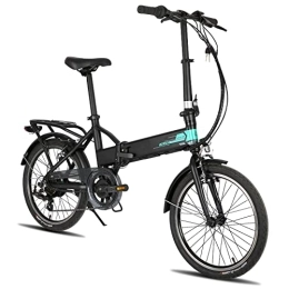 ROCKSHARK vélo Vélo électrique HILAND 20" - Avec moteur de 250 W - Batterie au lithium 36 V - Avec circuit Shimano à 7 vitesses - Vélo pliant léger en aluminium avec lumière pour homme et femme