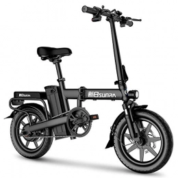 Lamyanran vélo Vélo électrique Pliable Adulte 14 pouces vélo électrique pliable avec avant LED for adulte amovible 48V Lithium-ion 350W brushless Capacité de charge de 330 lb Vélos électriques ( Color : Black )